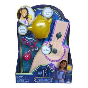 Disney Wish Movie Loveable Light Up Star & Satchel Playset 4 Piece Set New 2023